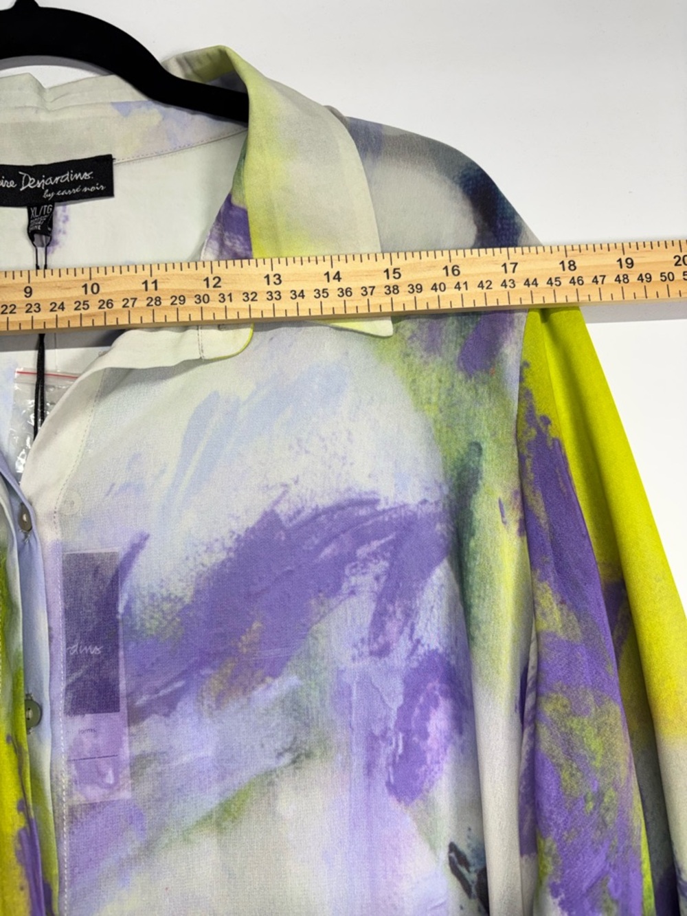 ✨ Claire Desjardins Artist Print Tunic Length Blouse In Multicolor Size XL -NWT - Picture 13 of 16